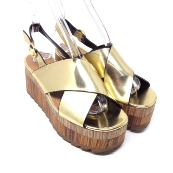 zara gold platform sandals
